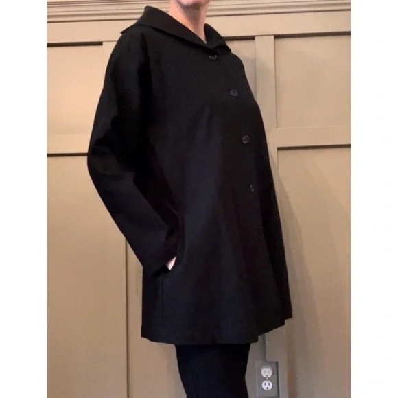 Blanque Longline Black Jacket Coat Button Front W/ Pockets Size Medium - Picture 4 of 14